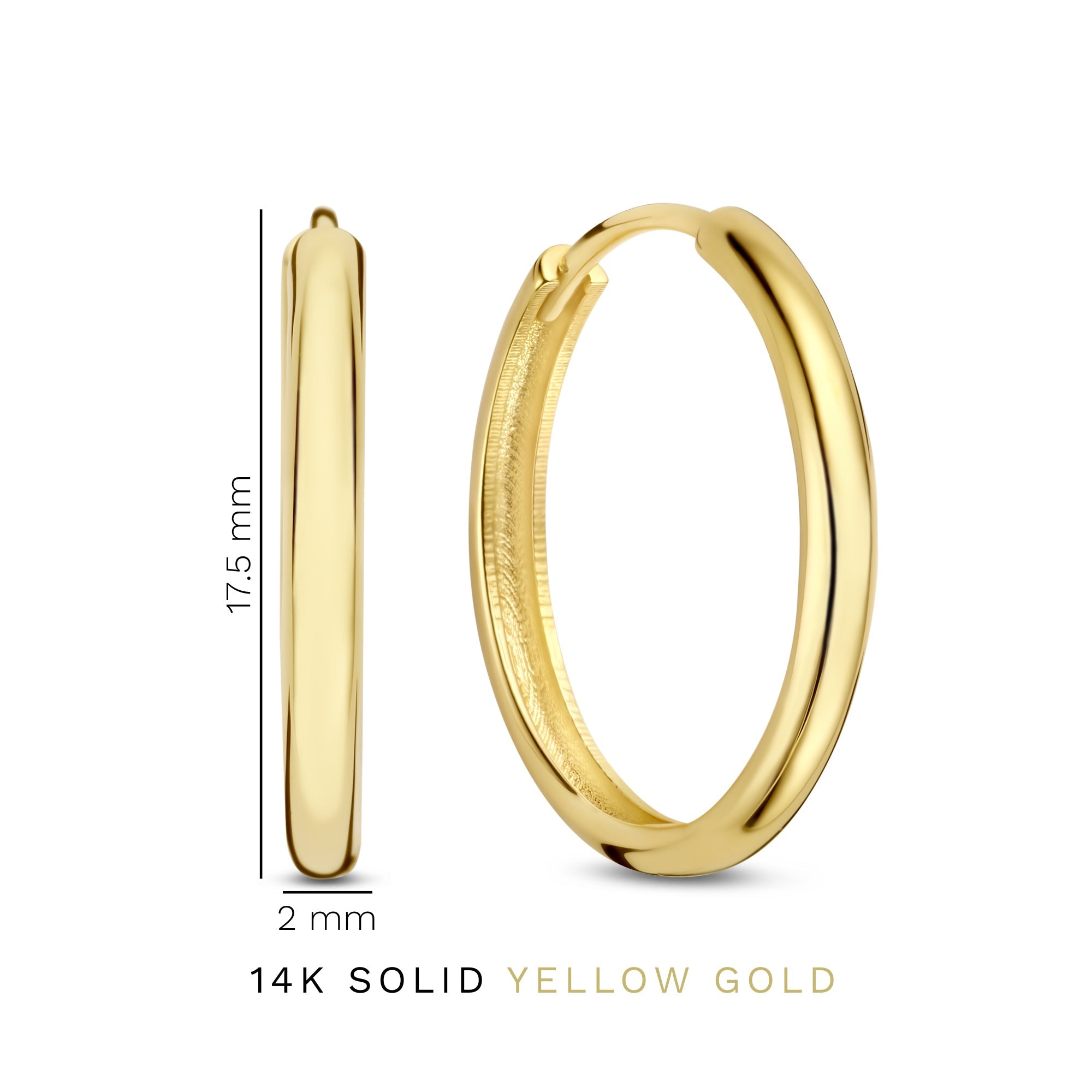 Rivoli Morgane 14 karat gold hoop earrings (17.5 mm)