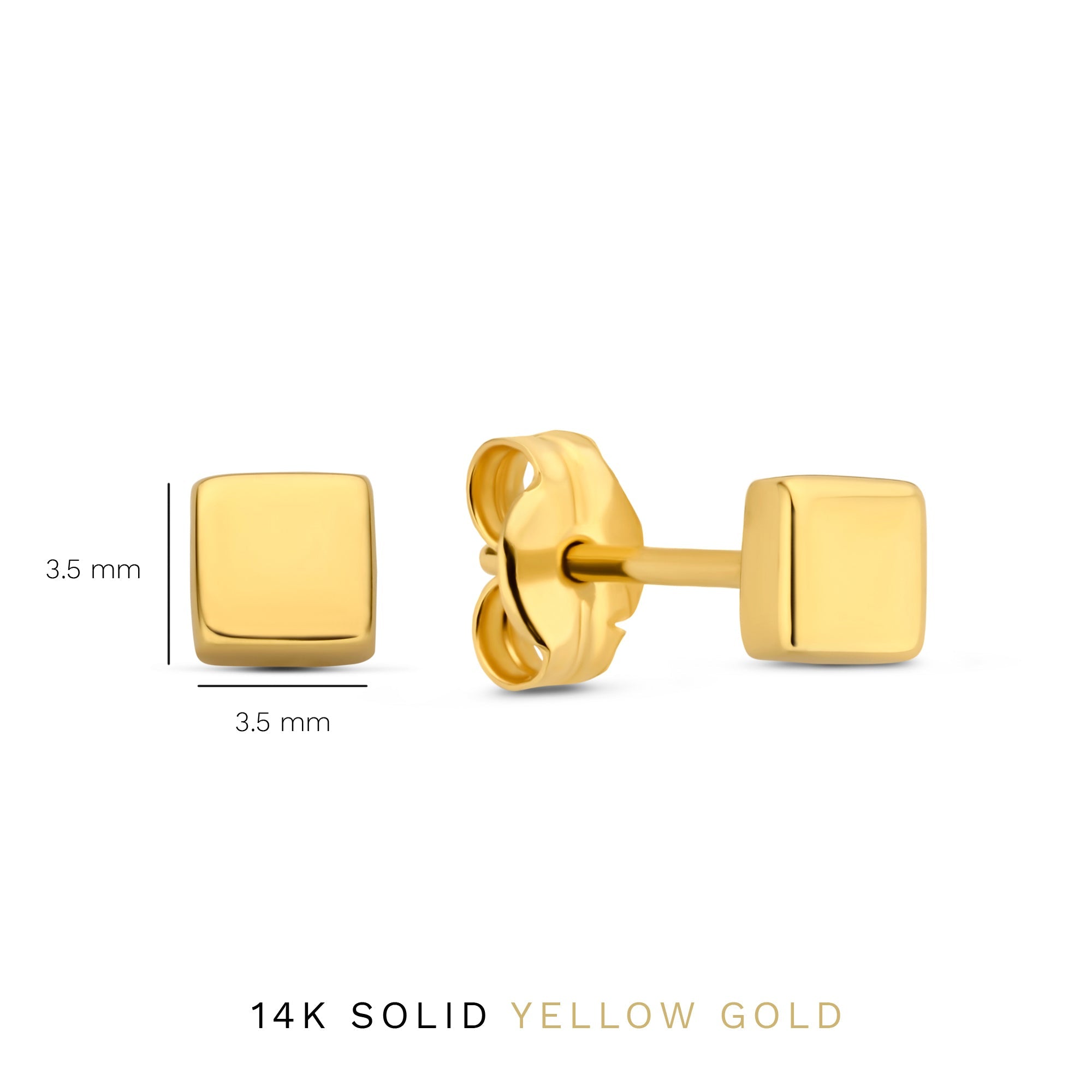 Monceau Gabrielle 14 karat gold square ear studs