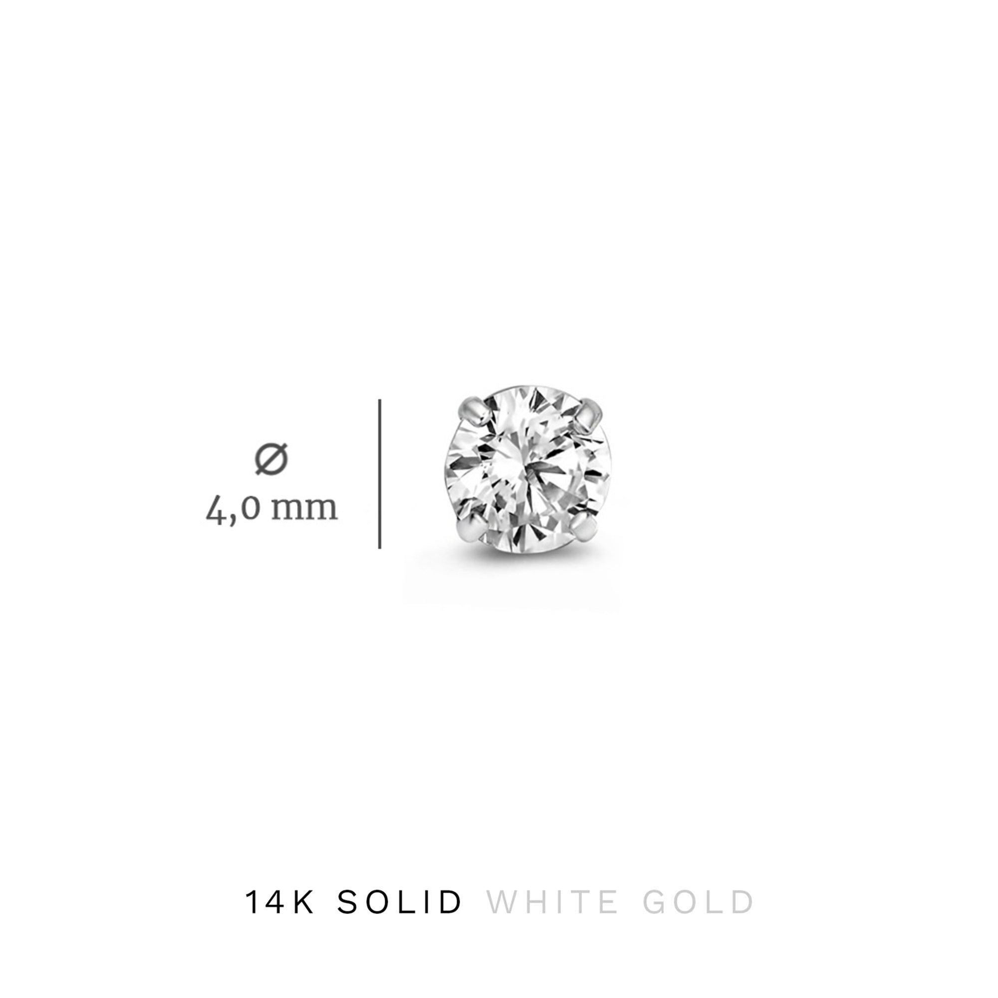 Cadeau d'Isabel 14 karat white gold earring set with zirconia stones