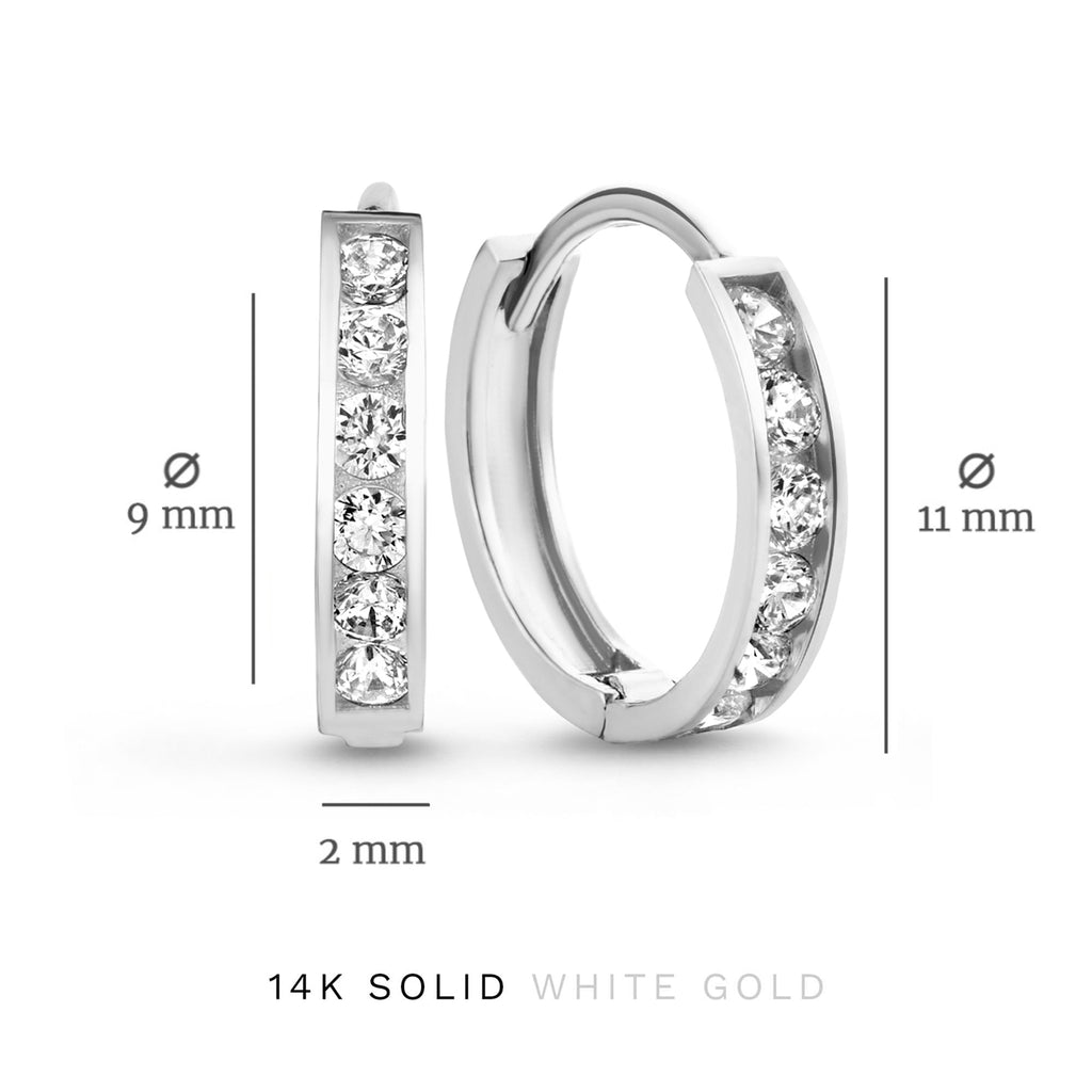 Cadeau d'Isabel 14 karat white gold earring set with zirconia stones