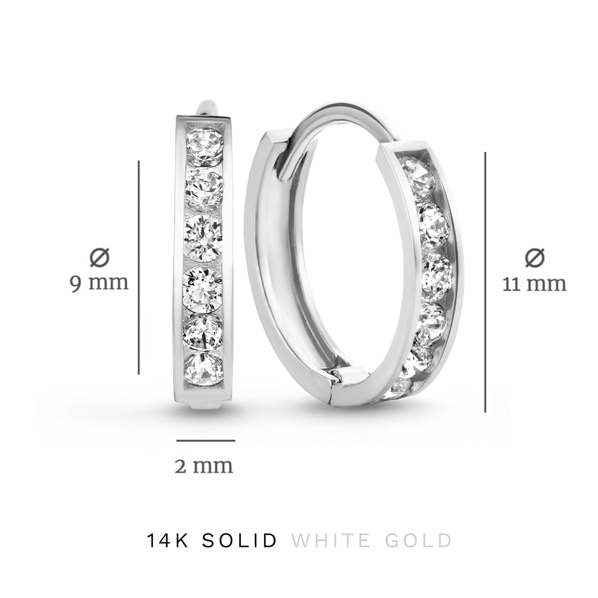 Cadeau d'Isabel 14 karat white gold earring set with zirconia stones
