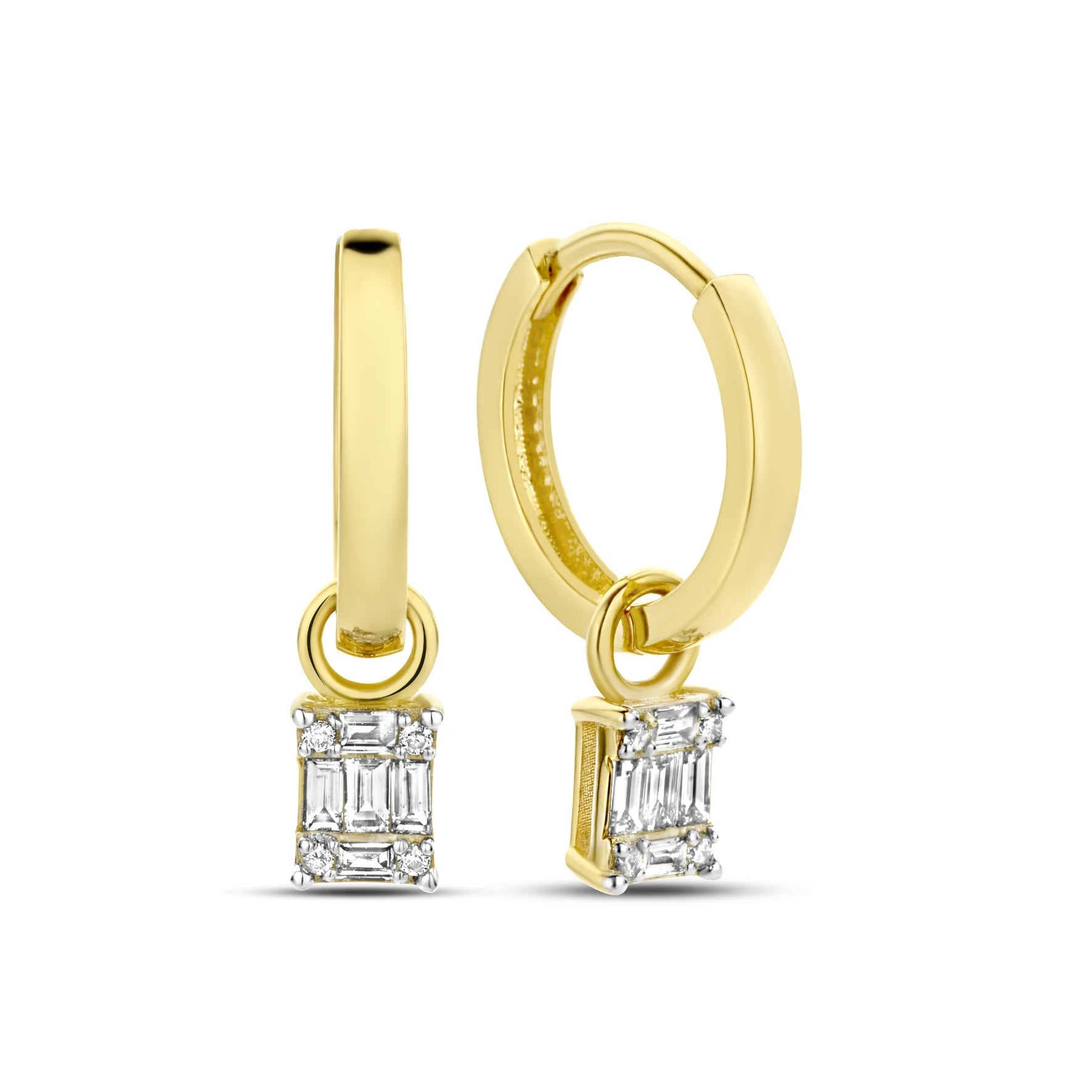De la Paix Maxime 14 karat gold hoop earrings with diamond 0.26 carat