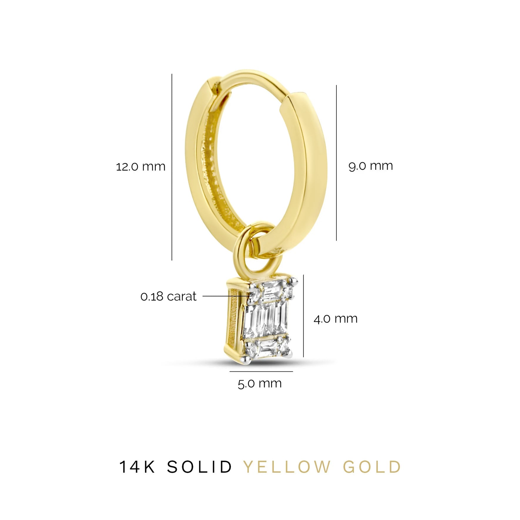 De la Paix Maxime 14 karat gold hoop earrings with diamond 0.26 carat