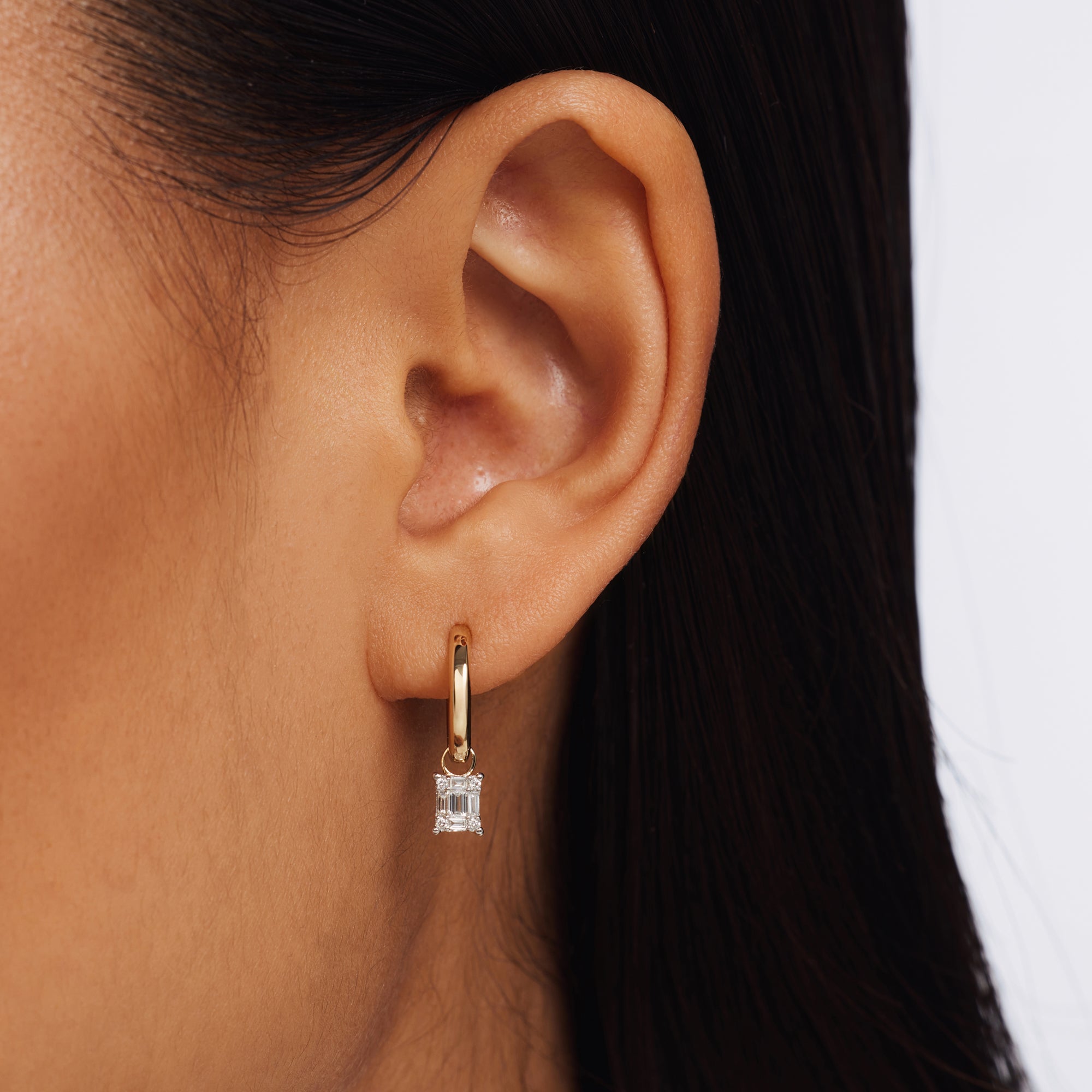 De la Paix Maxime 14 karat gold hoop earrings with diamond 0.26 carat