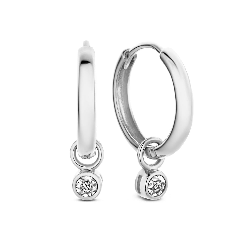 De la Paix Inaya 14 karat white gold earrings with diamond 0.02 ct