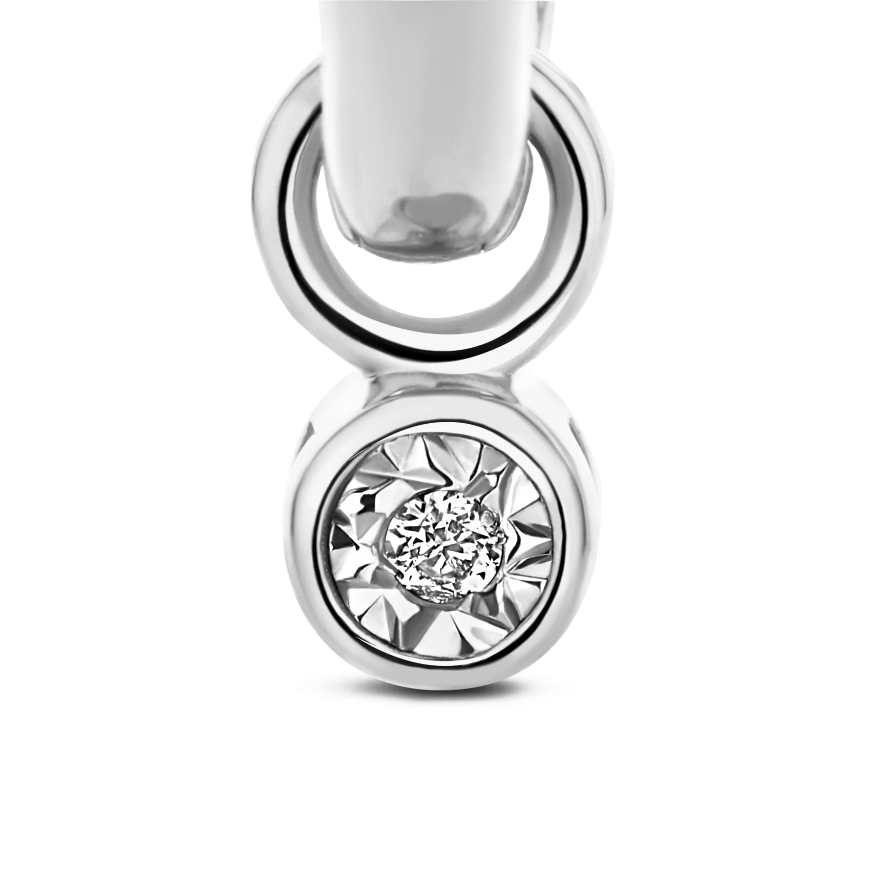 De la Paix Inaya 14 karat white gold earrings with diamond 0.02 ct