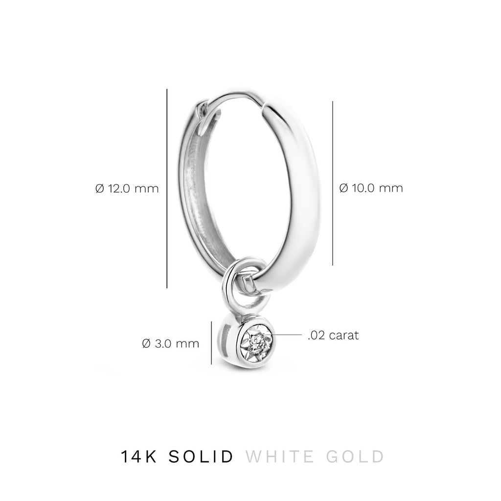 De la Paix Inaya 14 karat white gold earrings with diamond 0.02 ct
