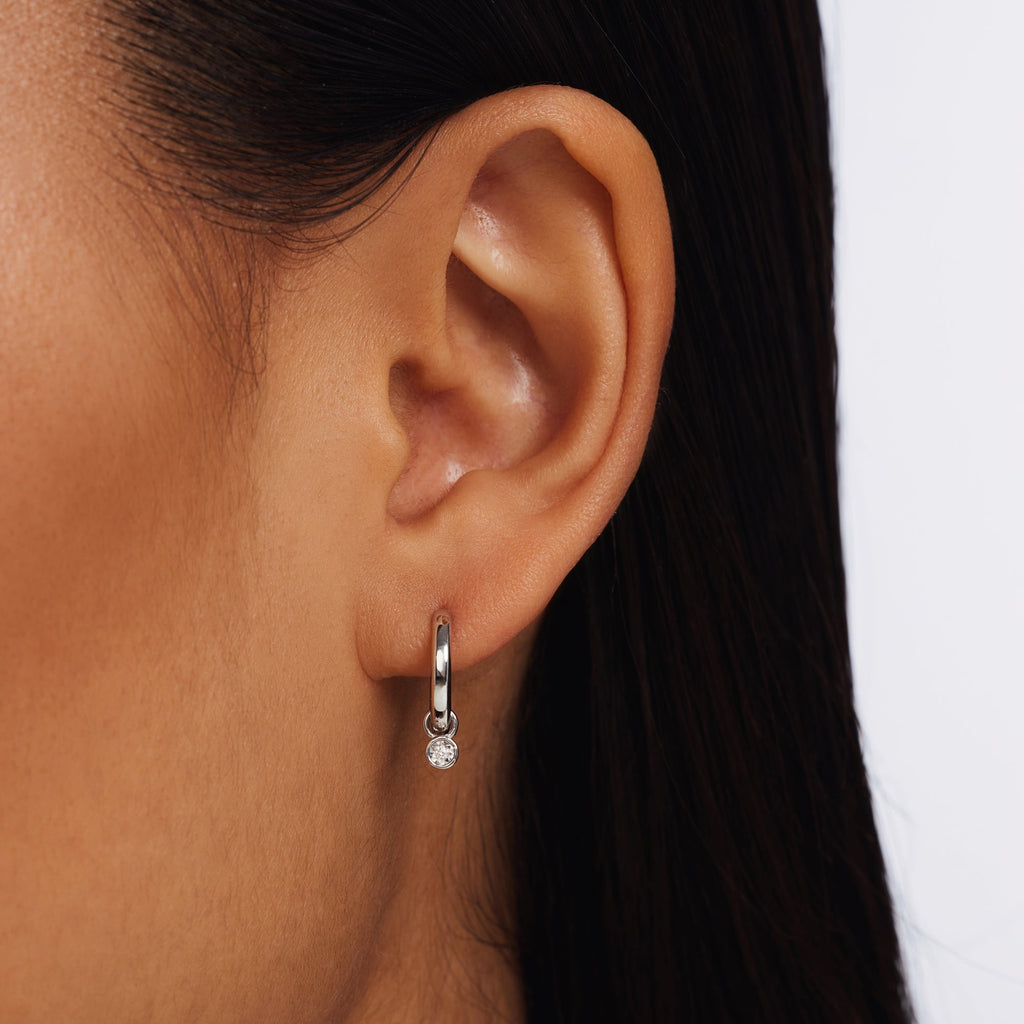 De la Paix Inaya 14 karat white gold earrings with diamond 0.02 ct