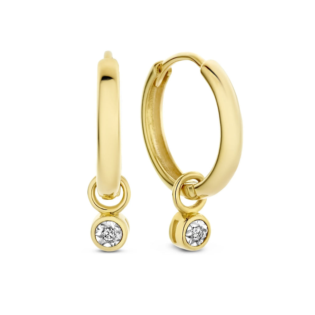 De la Paix Inaya 14 karat gold hoop earrings with diamond 0.02 carat