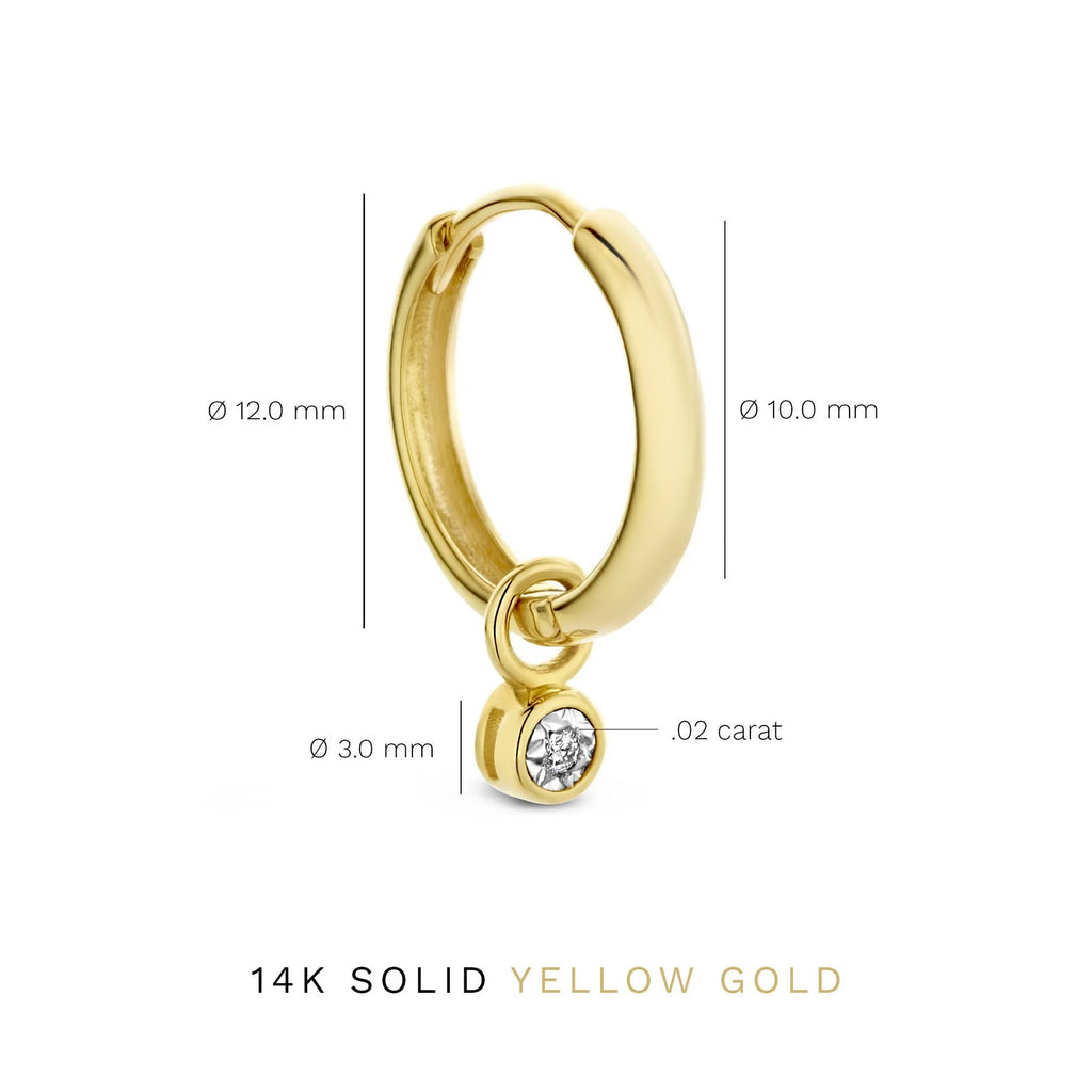 De la Paix Inaya 14 karat gold hoop earrings with diamond 0.02 carat