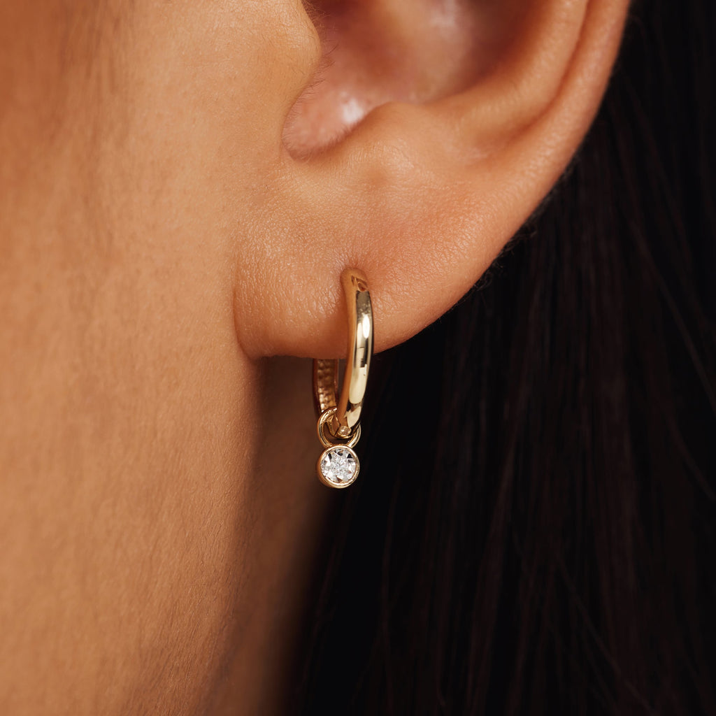 De la Paix Inaya 14 karat gold hoop earrings with diamond 0.02 carat