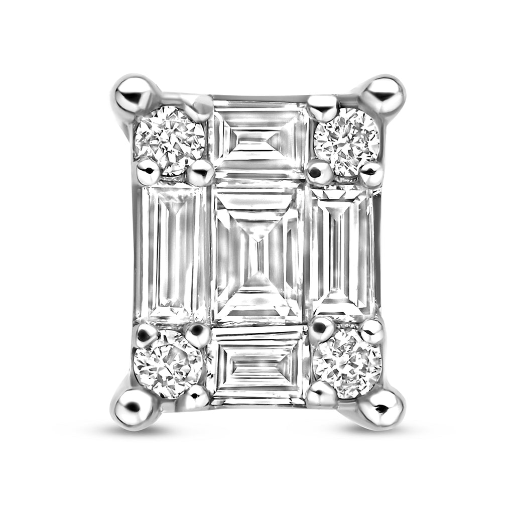 De la Paix Maxime 14 karat white gold ear studs with diamond 0.22 ct