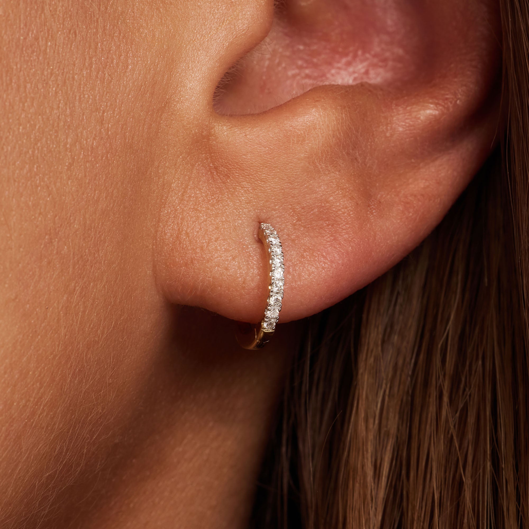 De la Paix Madeline 14 karat gold hoop earrings with diamond 0.11 ct