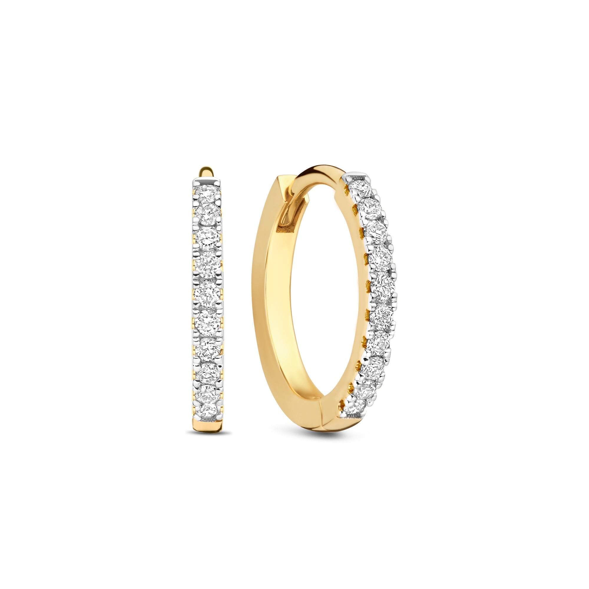 De la Paix Madeline 14 karat gold hoop earrings with diamond 0.11 ct