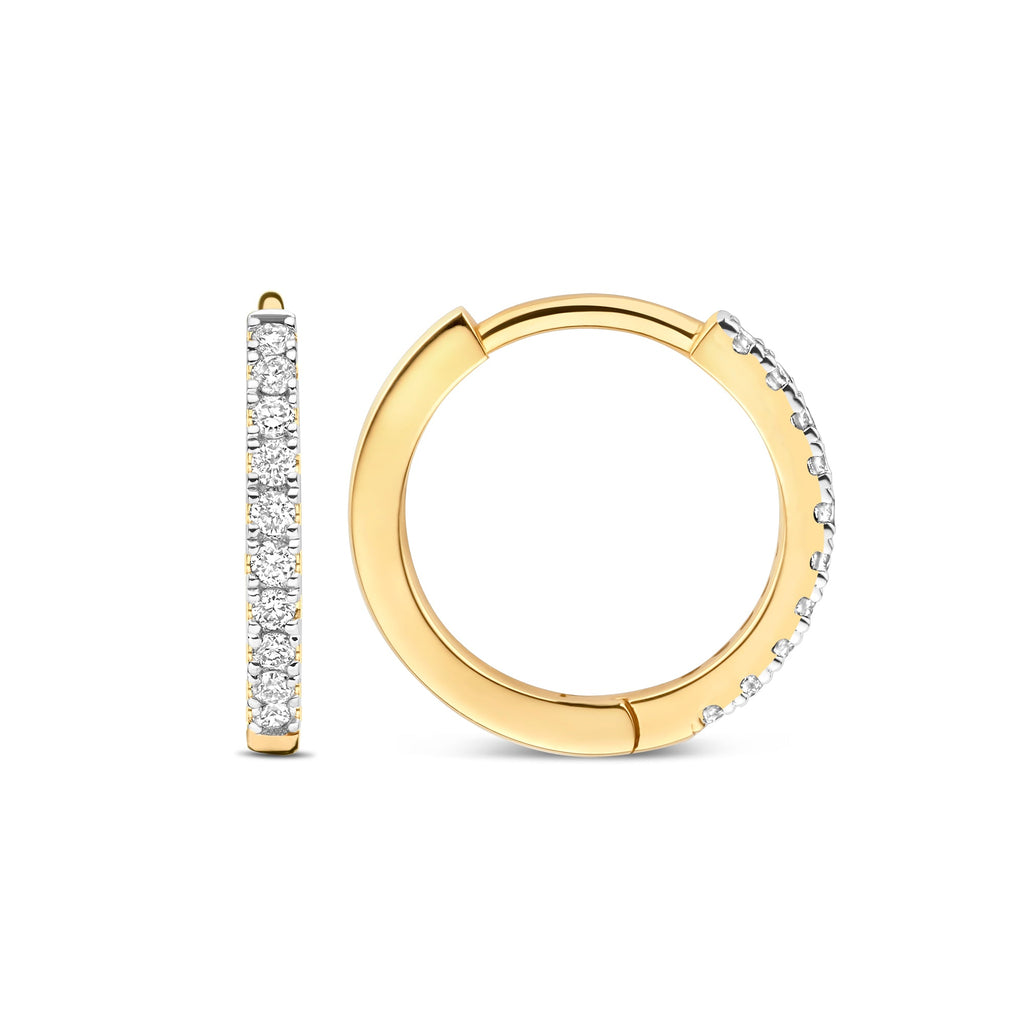 De la Paix Madeline 14 karat gold hoop earrings with diamond 0.11 ct