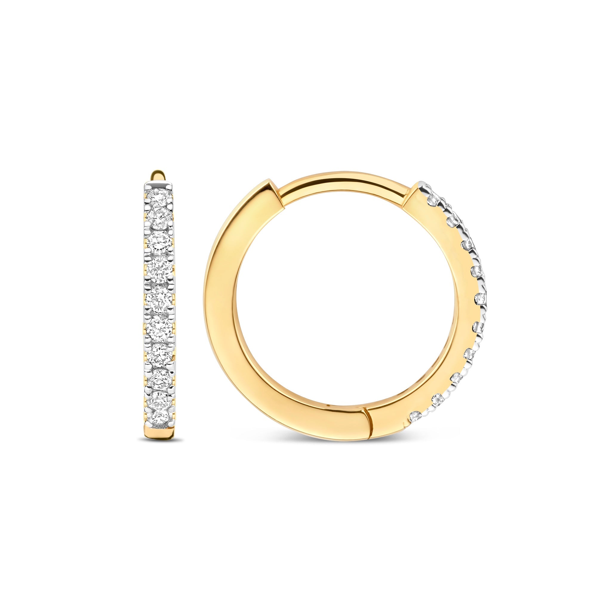 De la Paix Madeline 14 karat gold hoop earrings with diamond 0.11 ct