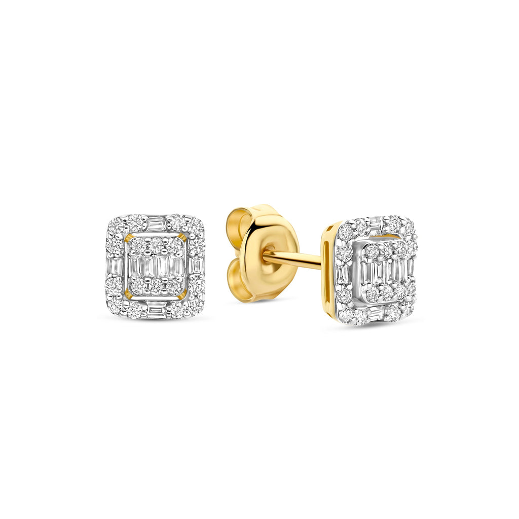 De la Paix Elena 14 karat gold stud ear studs with diamond 0.25 carat
