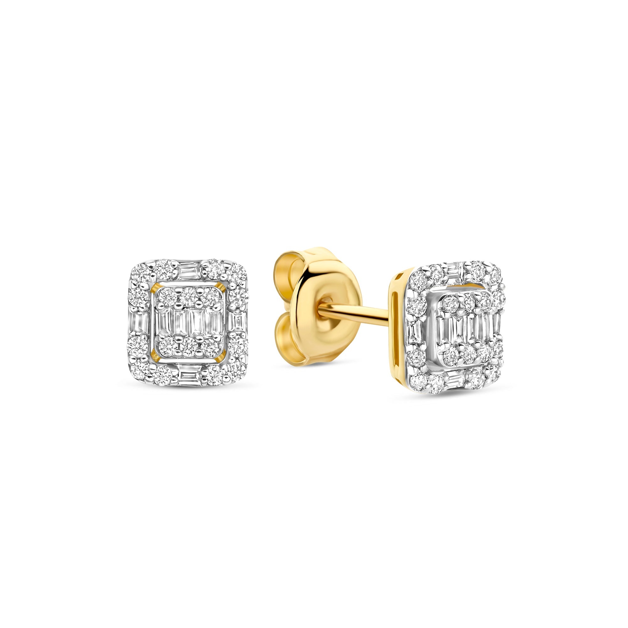 De la Paix Elena 14 karat gold stud ear studs with diamond 0.25 carat