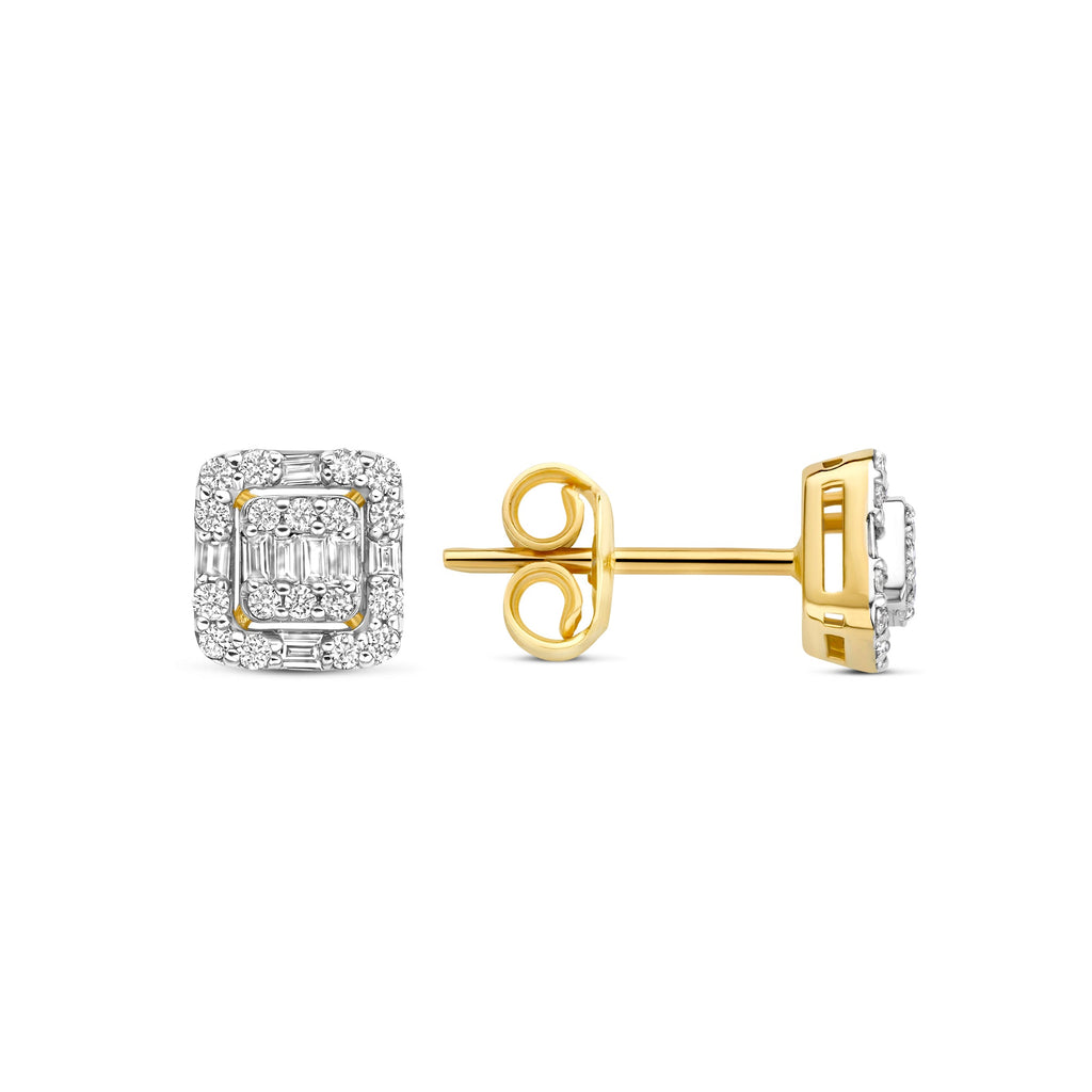 De la Paix Elena 14 karat gold stud ear studs with diamond 0.25 carat