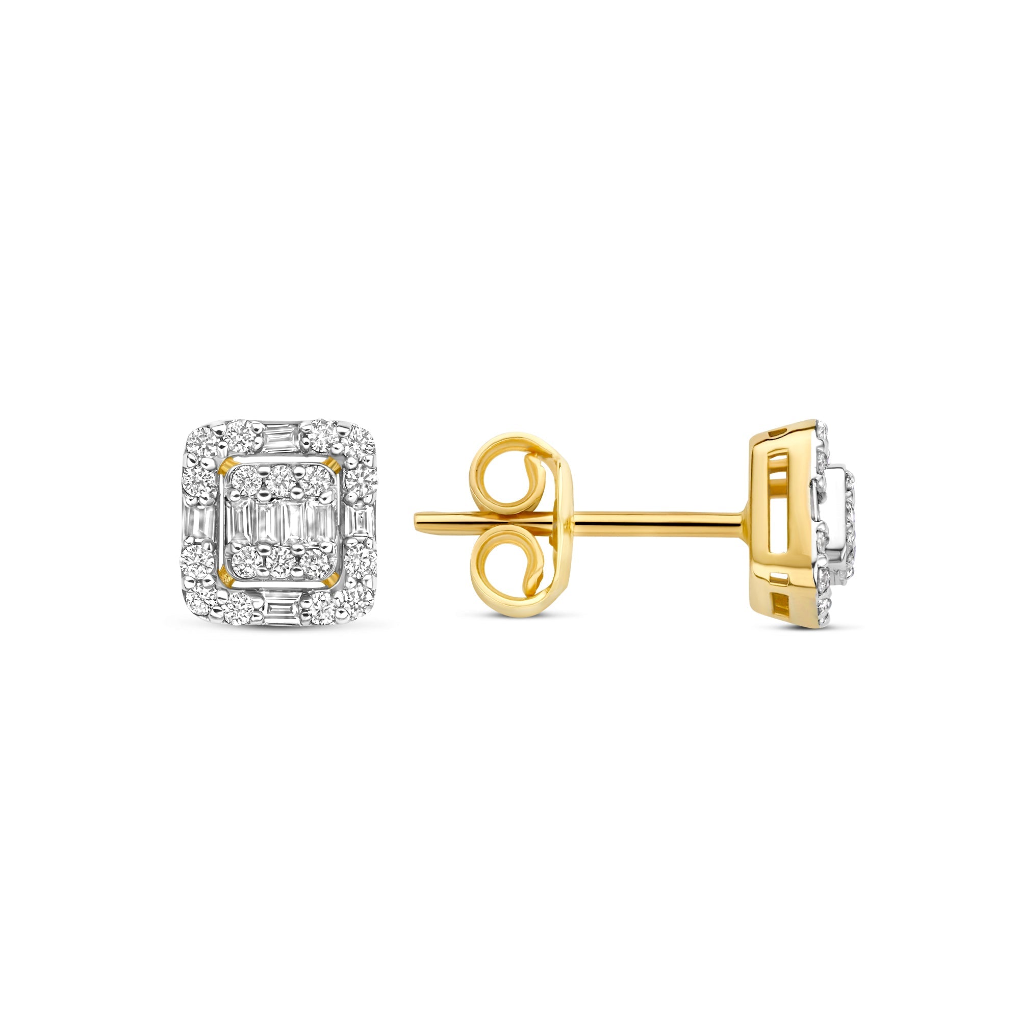 De la Paix Elena 14 karat gold stud ear studs with diamond 0.25 carat