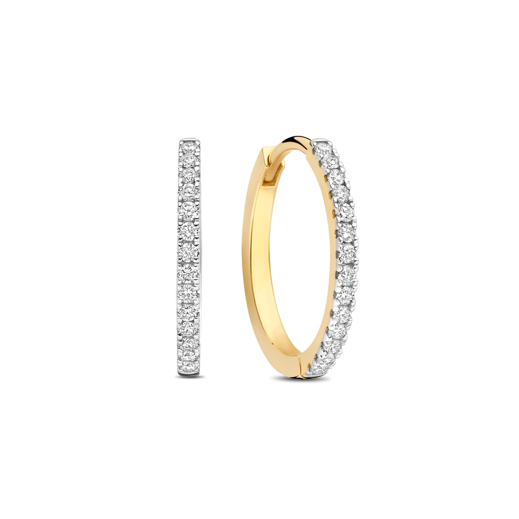 De la Paix Madeline 14 karat gold hoop earrings with diamond 0.17 ct
