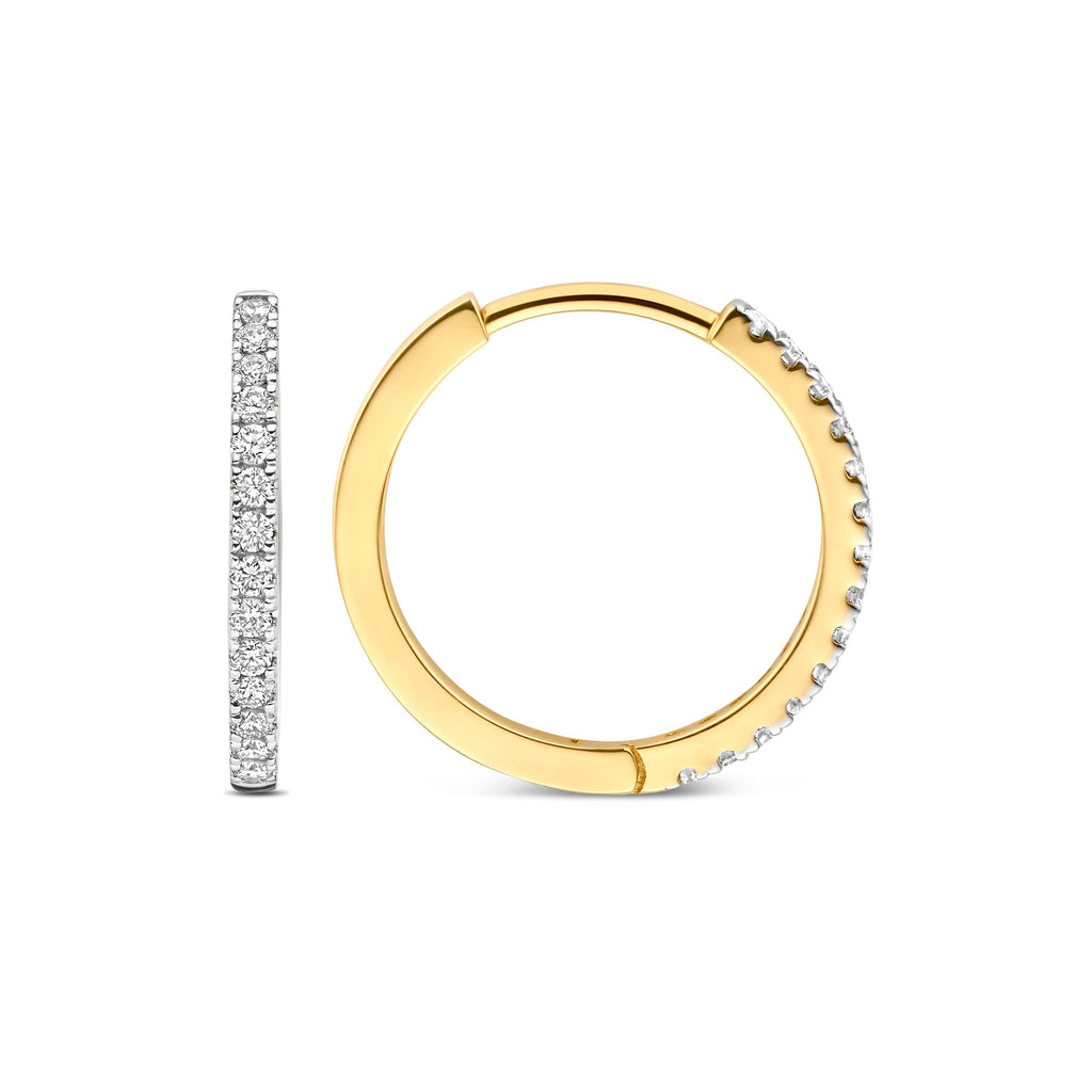 De la Paix Madeline 14 karat gold hoop earrings with diamond 0.17 ct