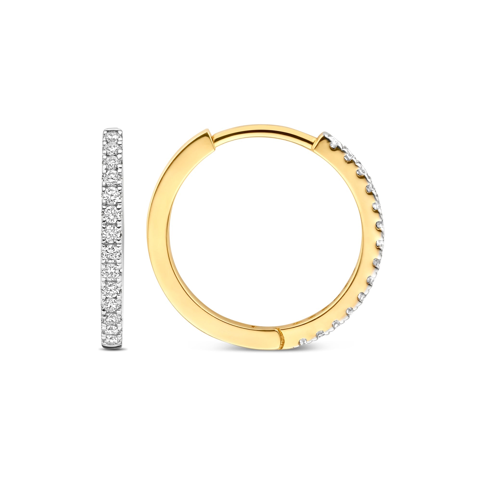 De la Paix Madeline 14 karat gold hoop earrings with diamond 0.17 ct