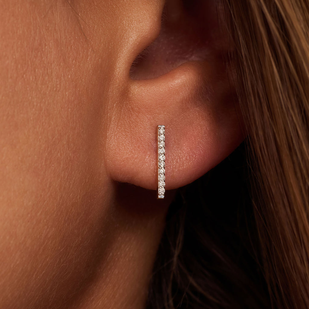 De la Paix Flavie 14 karat gold ear stud with diamond 0.11 carat