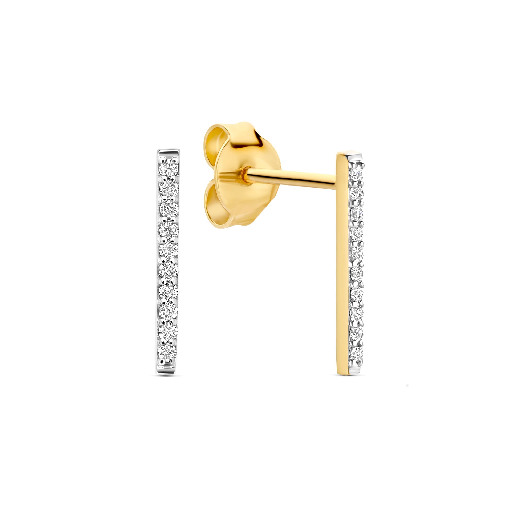 De la Paix Flavie 14 karat gold ear stud with diamond 0.11 carat
