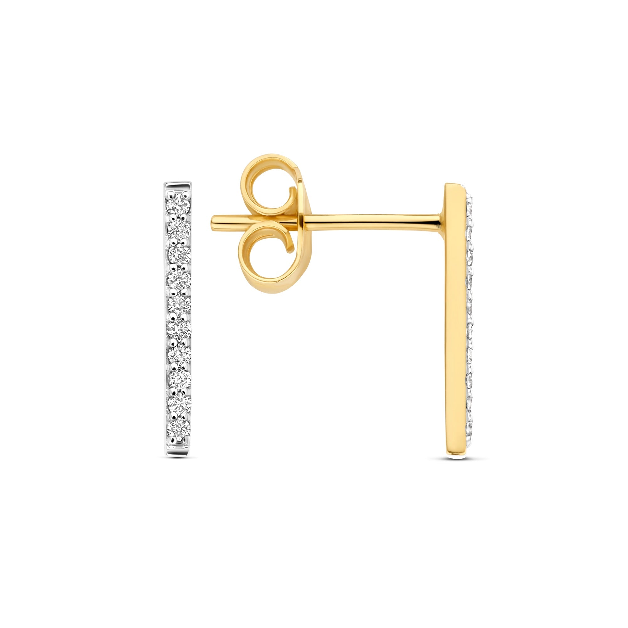 De la Paix Flavie 14 karat gold ear stud with diamond 0.11 carat