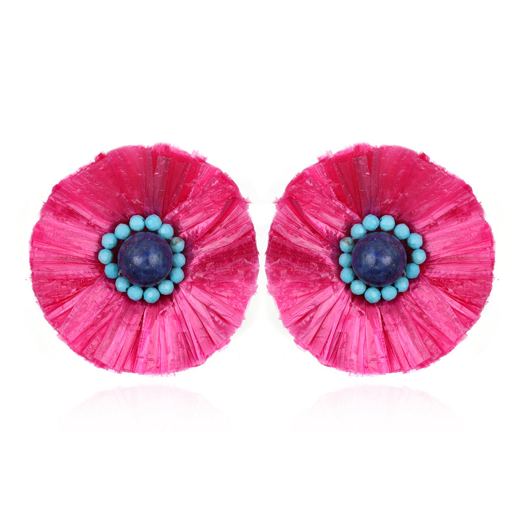 Bougainvillea Button Earrings