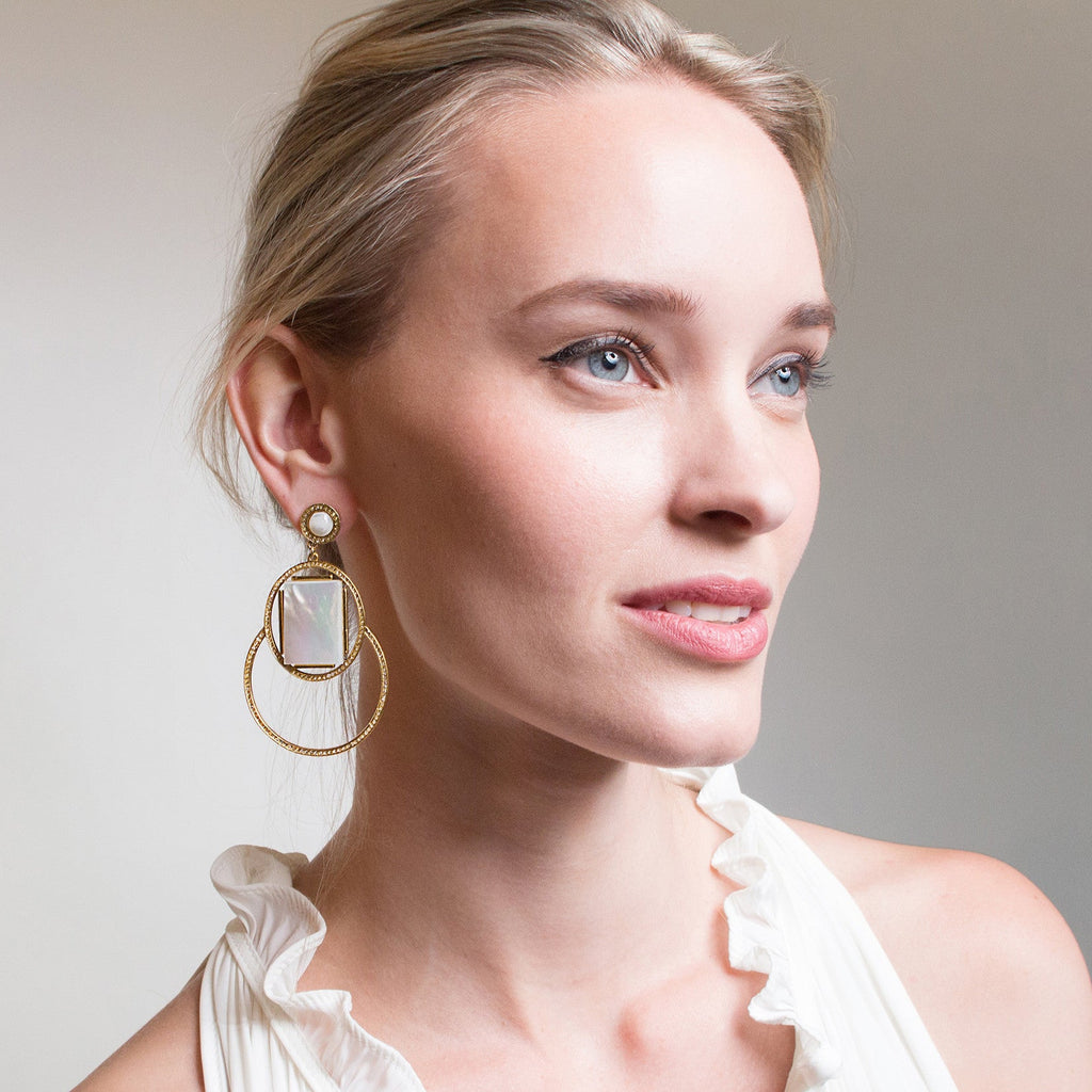 Marquesas Drop Earrings - Mother of Pearl