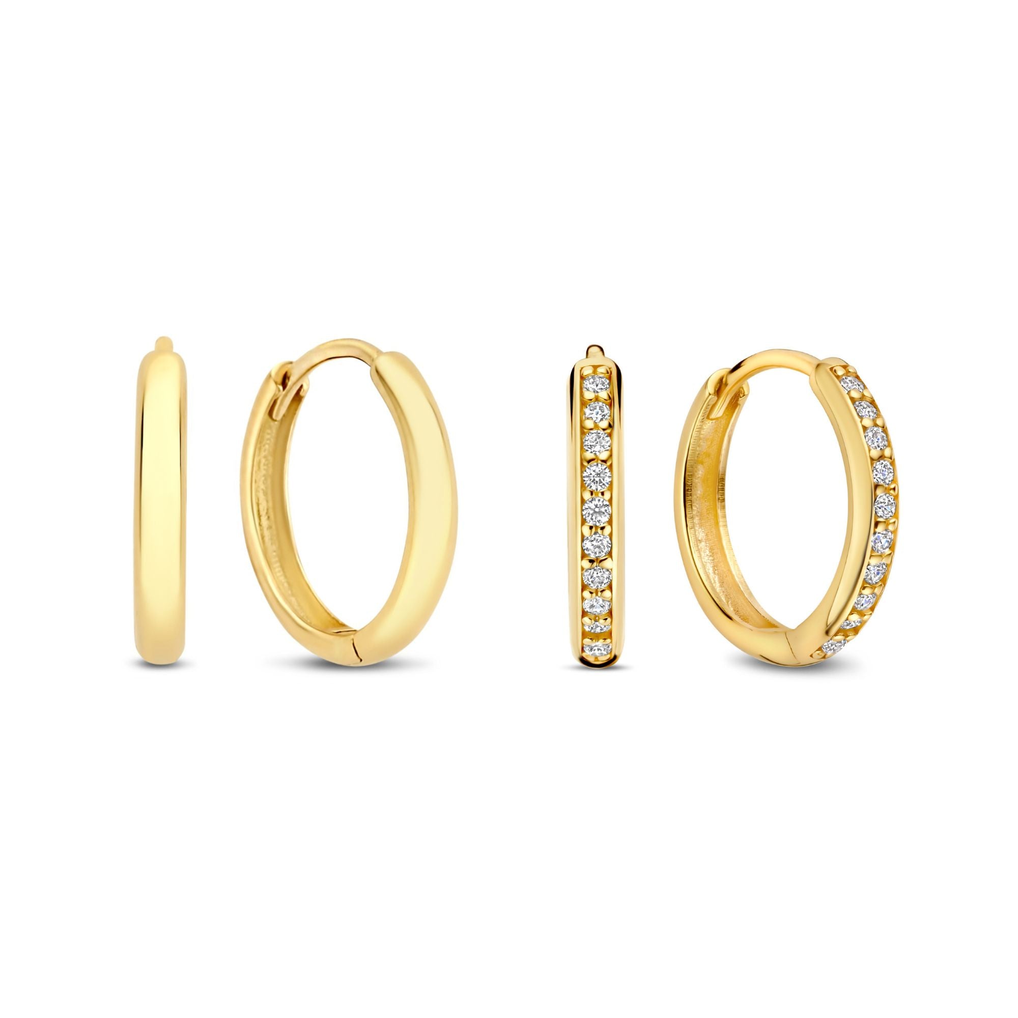 Cadeau d'Isabel 14 karat gold earring set with zirconia