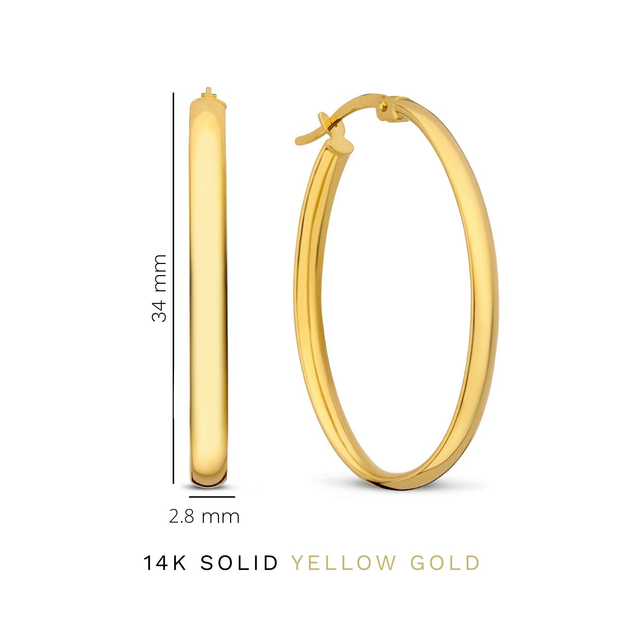 Rivoli Flori 14 karat gold oval hoop earrings (34 mm)
