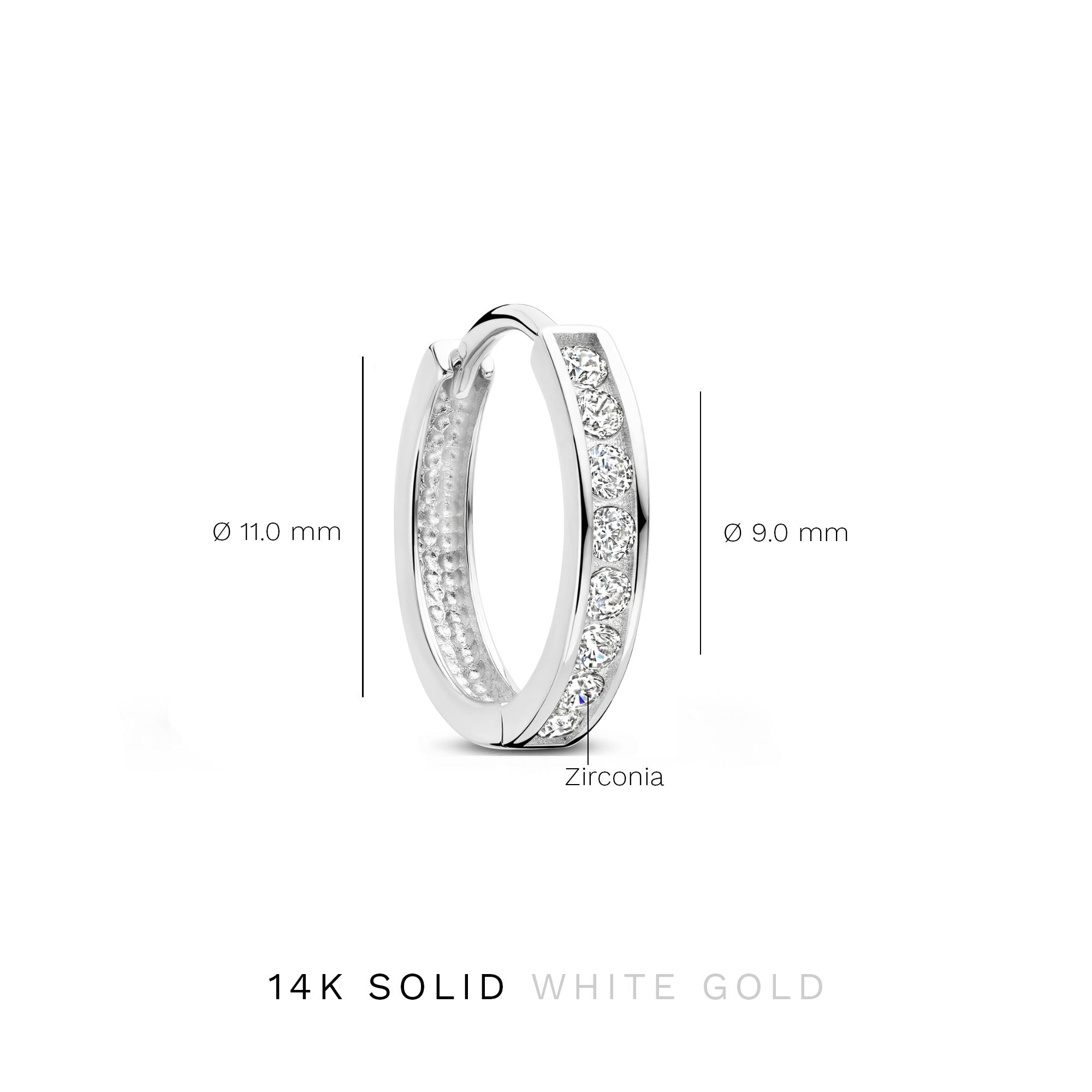 Saint Germain Tiphaine 14 karat white gold hoop earrings with zirconia