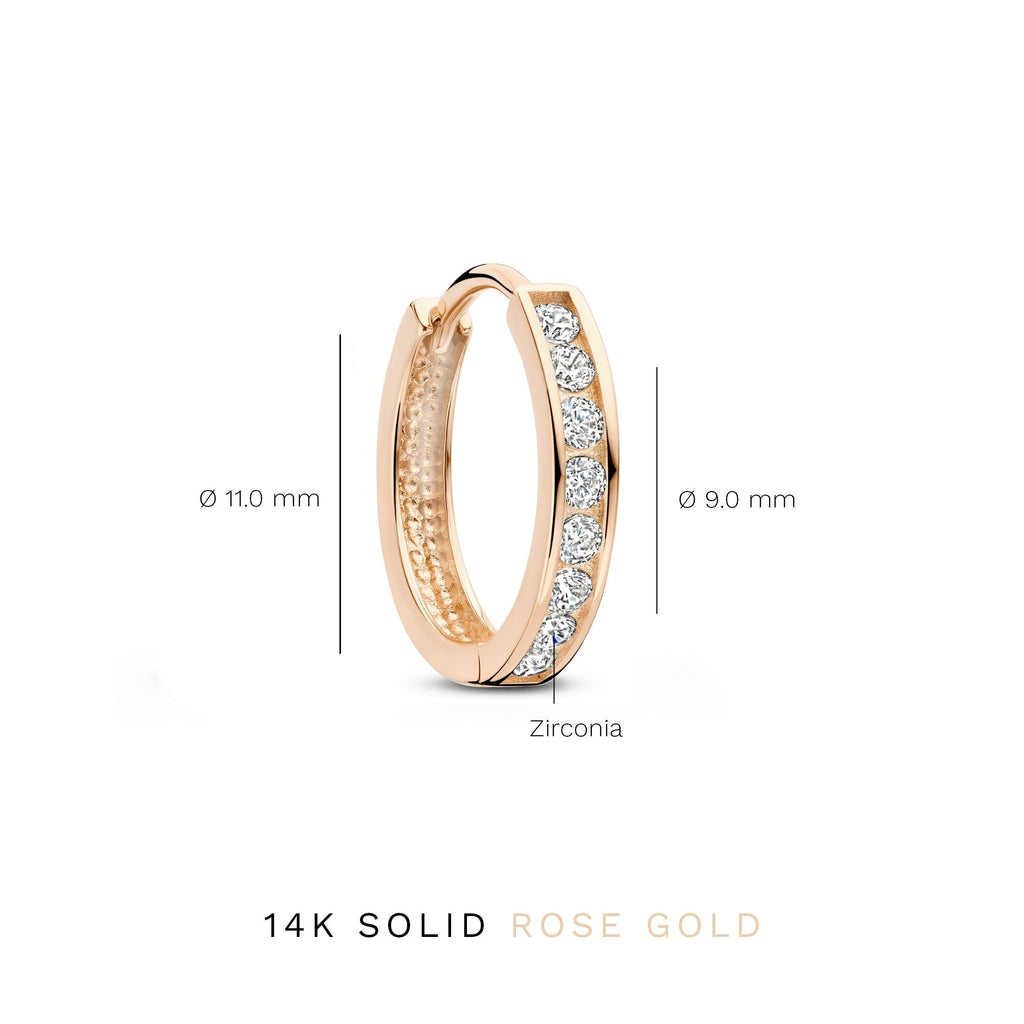 La Concorde Tiphaine 14 karat rose gold hoop earrings with zirconia