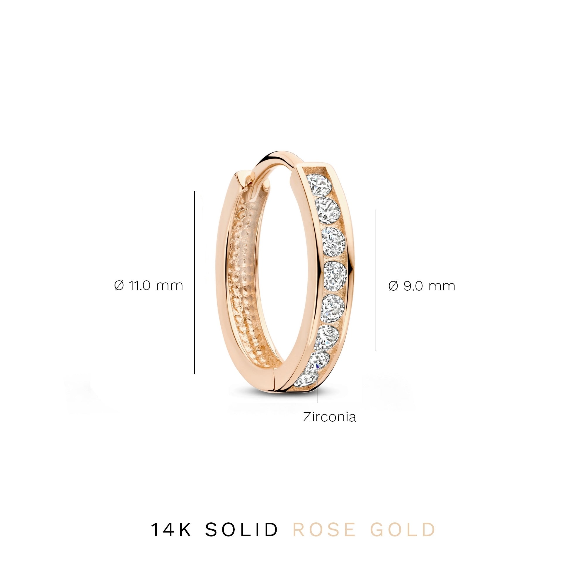 La Concorde Tiphaine 14 karat rose gold hoop earrings with zirconia