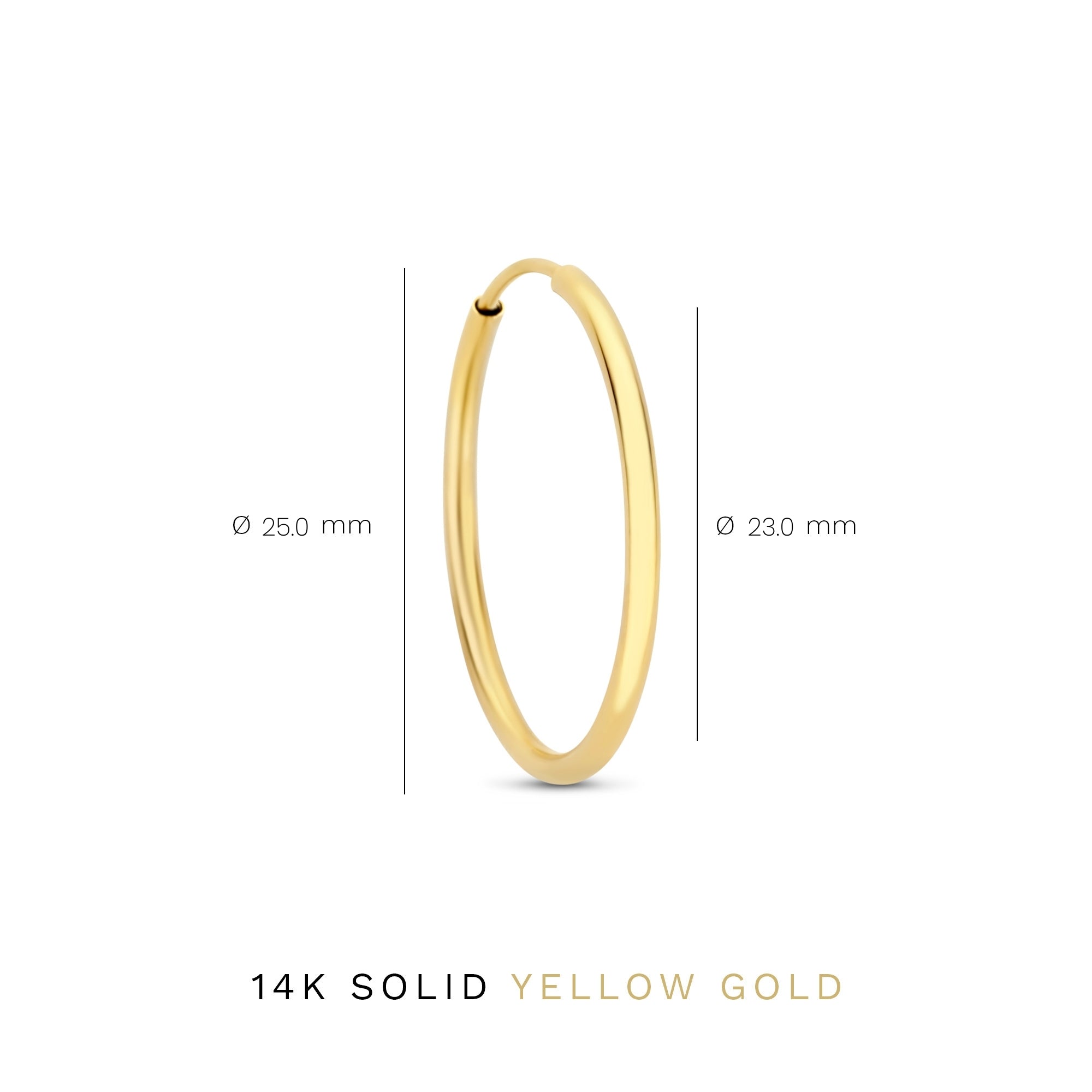 Le Marais Cerise 14 karat gold hoop earrings (25 mm)