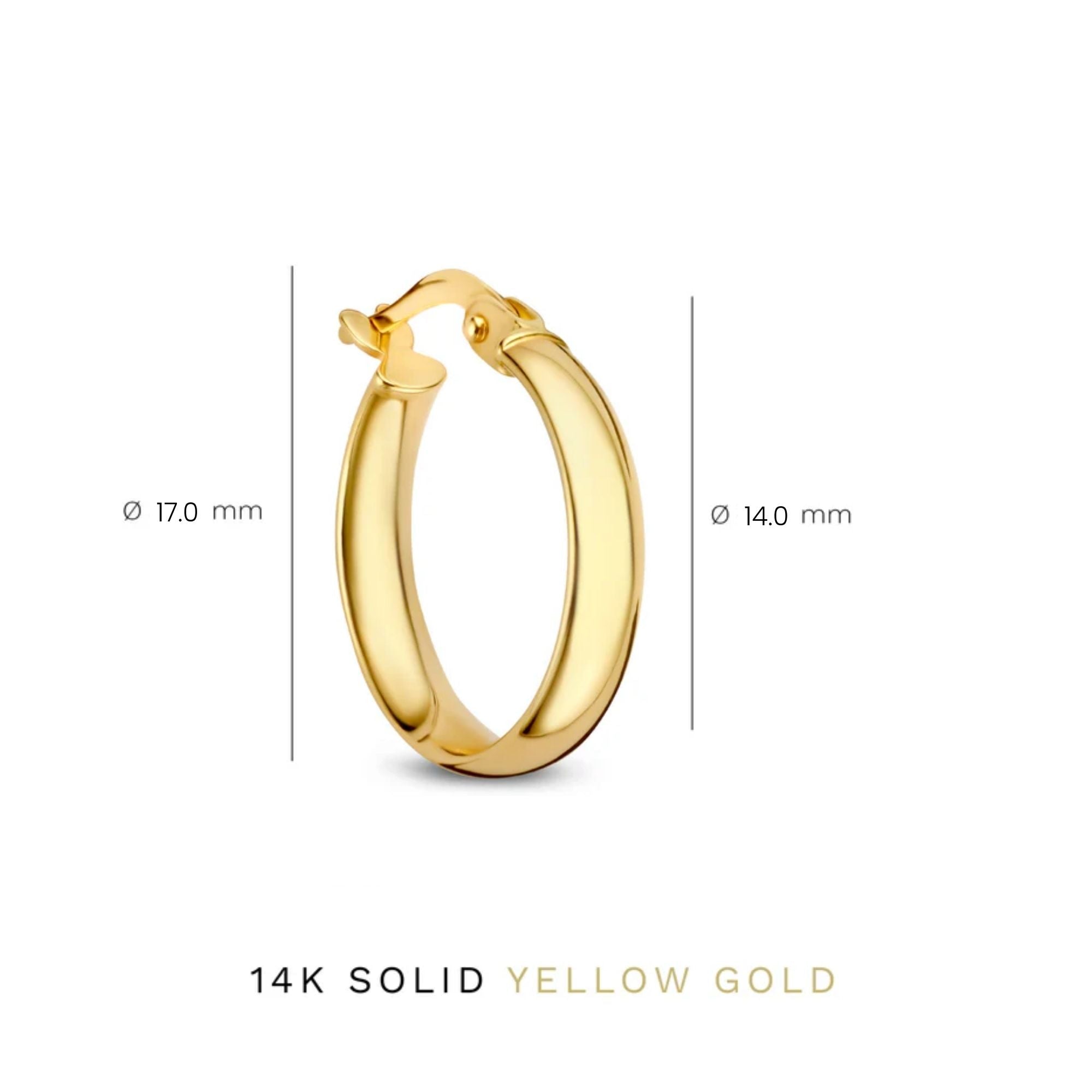 Rivoli Estrella 14 karat gold hoop earrings (17 mm)