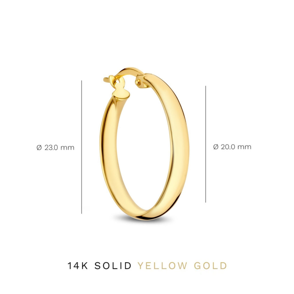 Rivoli Estrella 14 karat gold hoop earrings (23 mm)