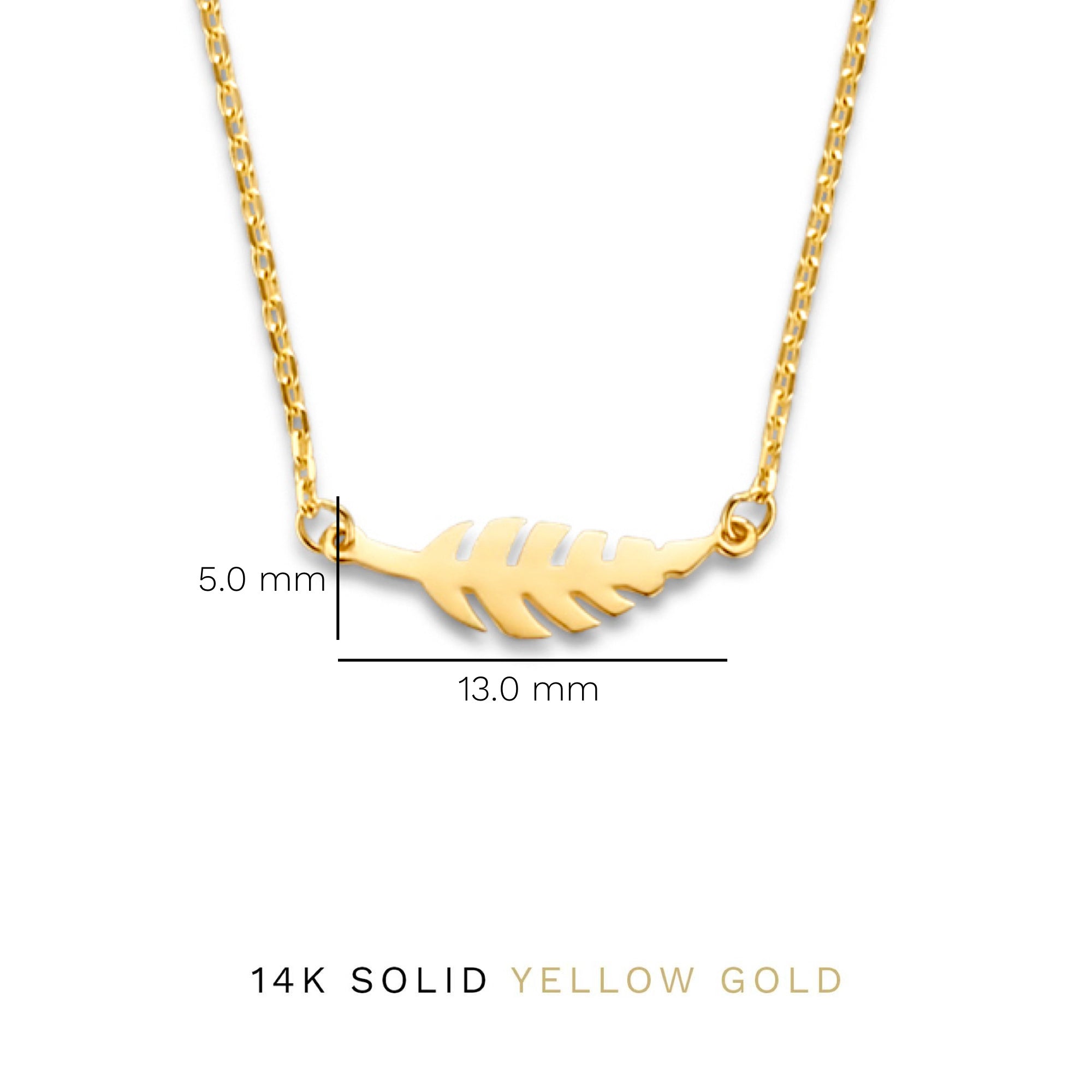 Cadeau d'Isabel 14 karat gold necklace and ear studs set with feather