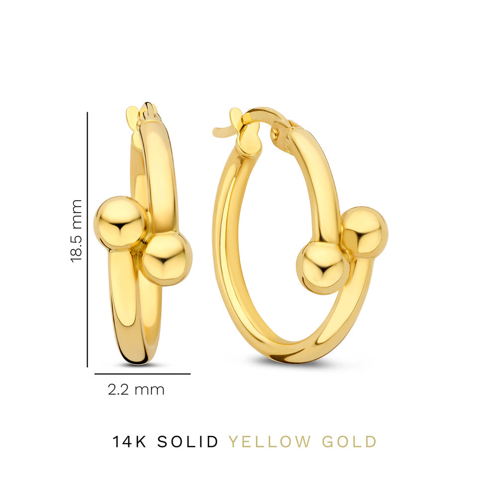 Cadeau d'Isabel 14 karat gold bracelet bangle and hoop earrings set