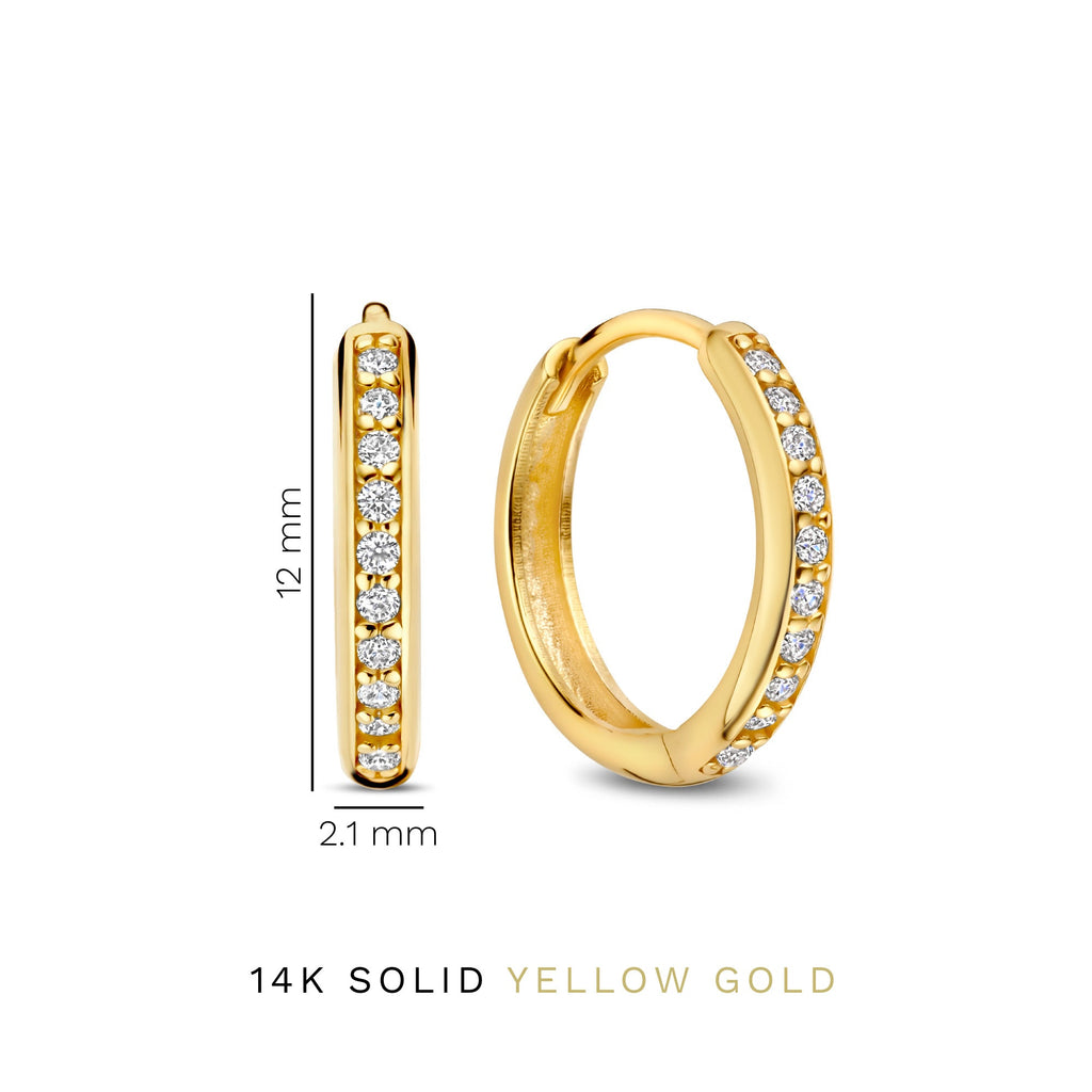 Cadeau d'Isabel 14 karat gold earring set with zirconia