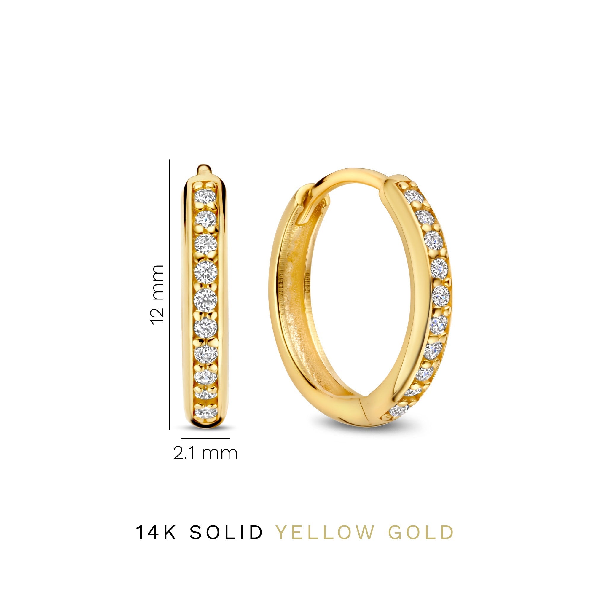 Cadeau d'Isabel 14 karat gold earring set with zirconia