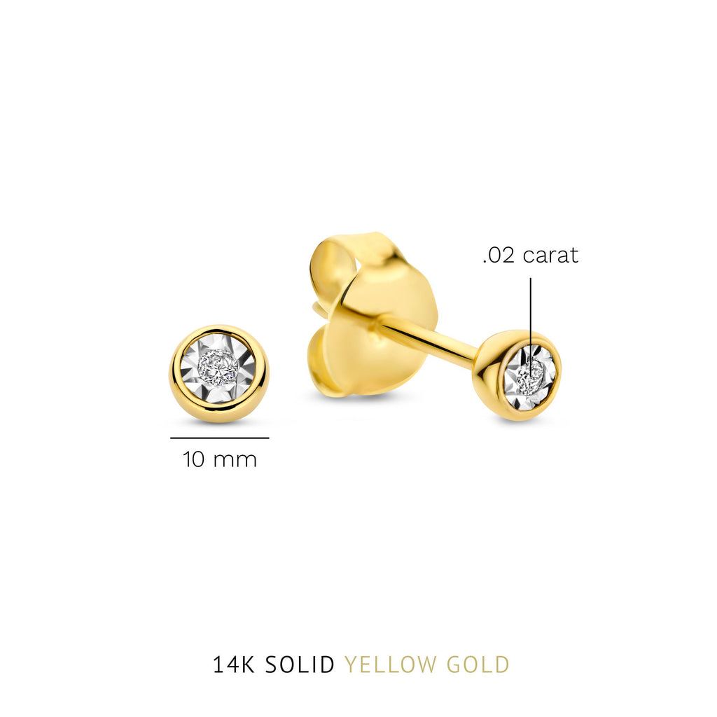 De la Paix Inaya 14 karat gold ear studs with diamond 0.02 carat