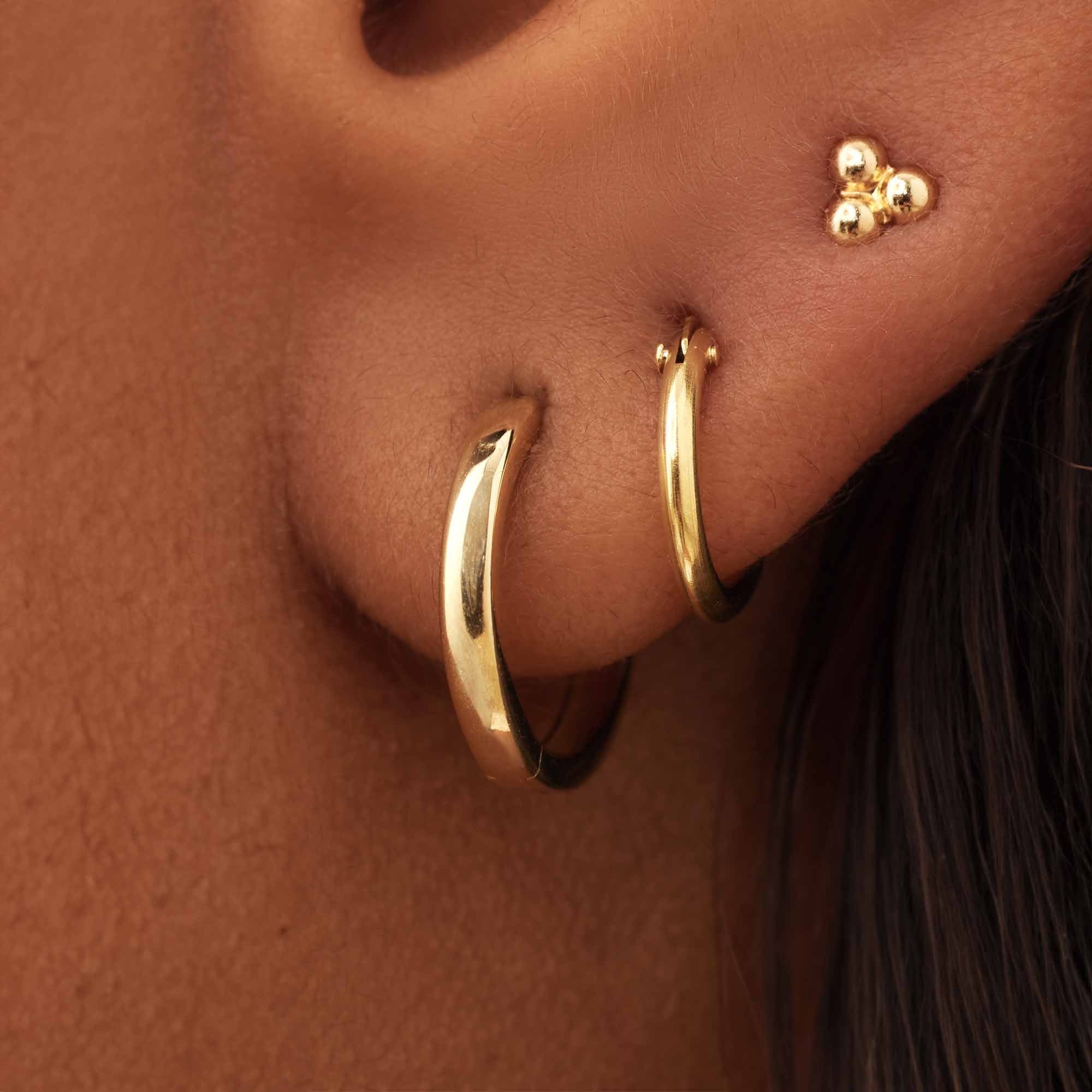 Rivoli Morgane 14 karat gold hoop earrings (12 mm)