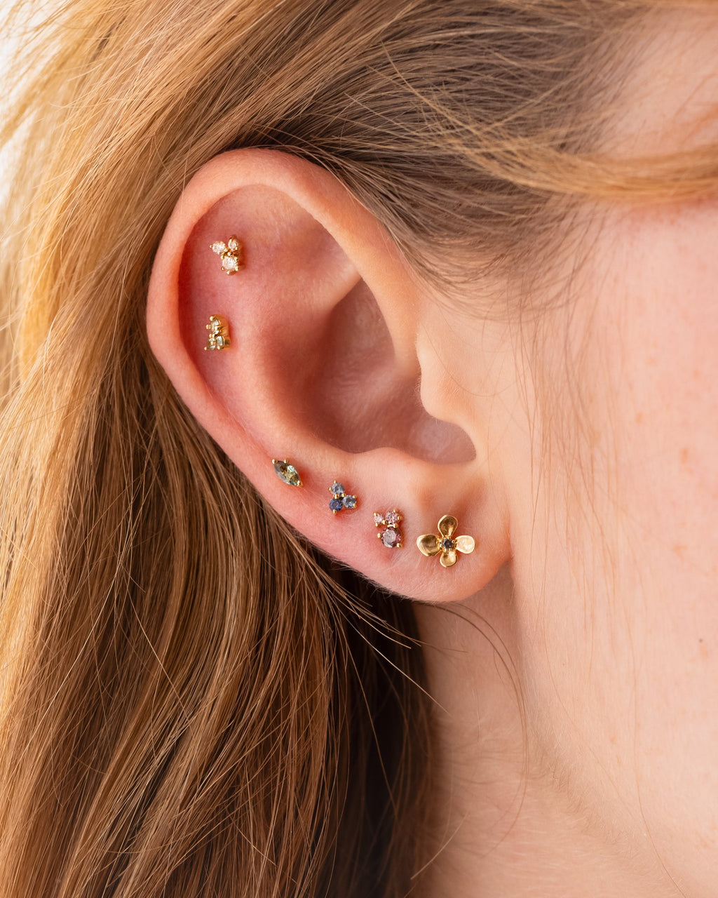Forest Emerald Leaflet Studs