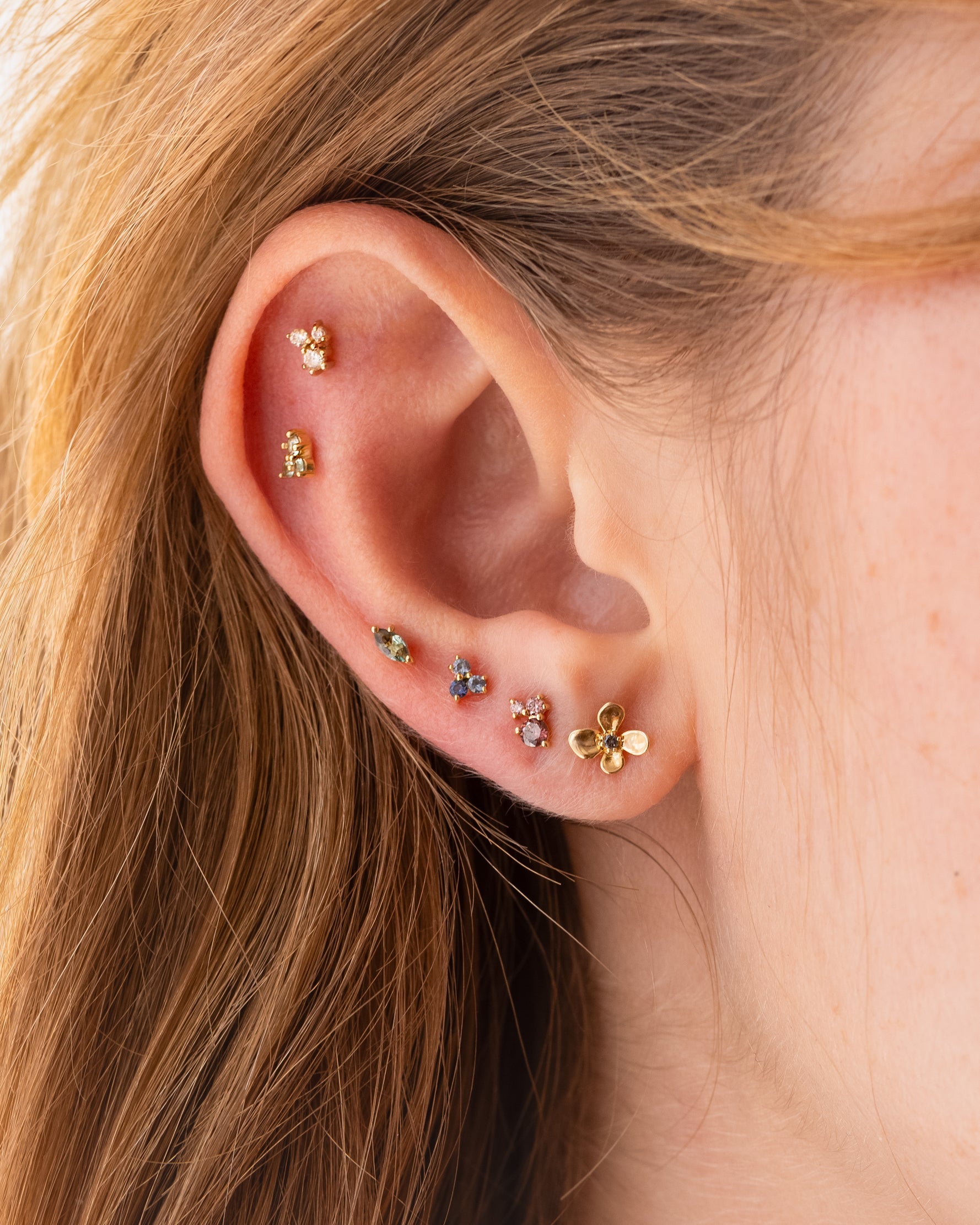 Forest Emerald Leaflet Studs
