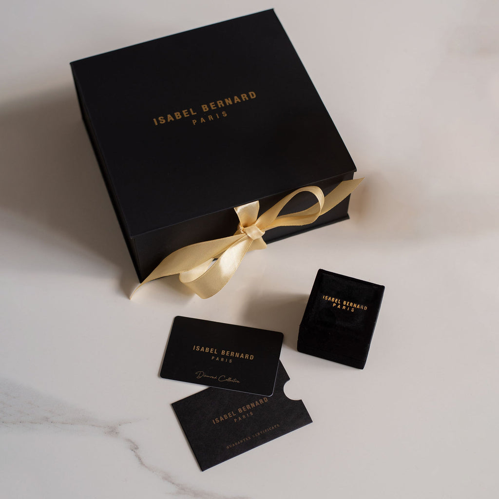 De la Paix Hanaé 14 karat gold stud ear studs with diamond 0.16 carat