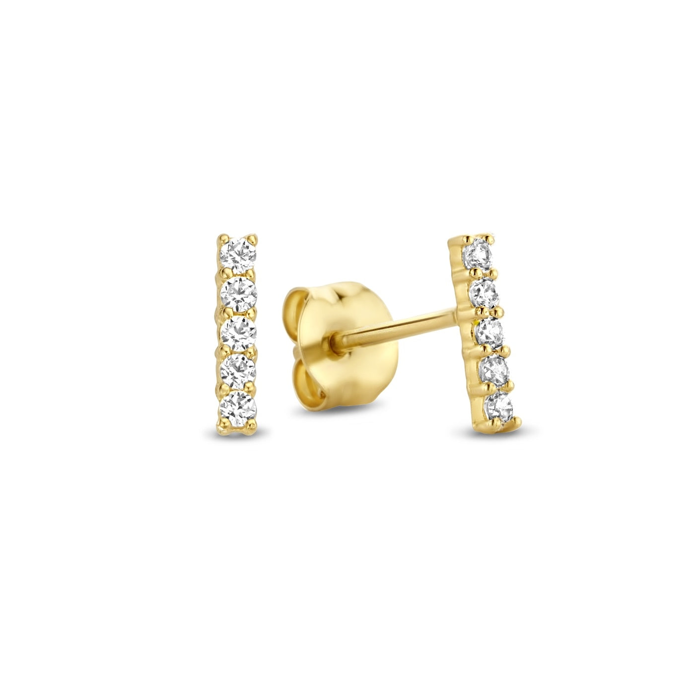 Rivoli Esmée 14 karat gold ear studs with zirconia stones
